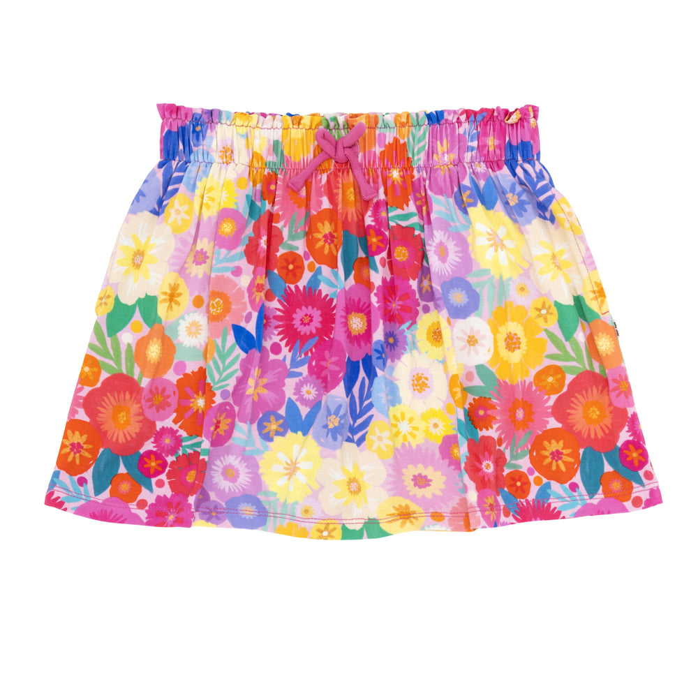 Flat lay image of a Rainbow Blooms skort