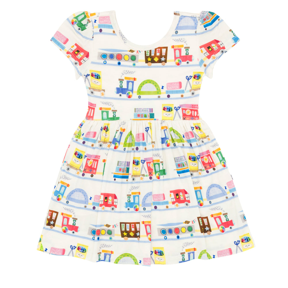 Flat lay image of the Education Express Skater Dress