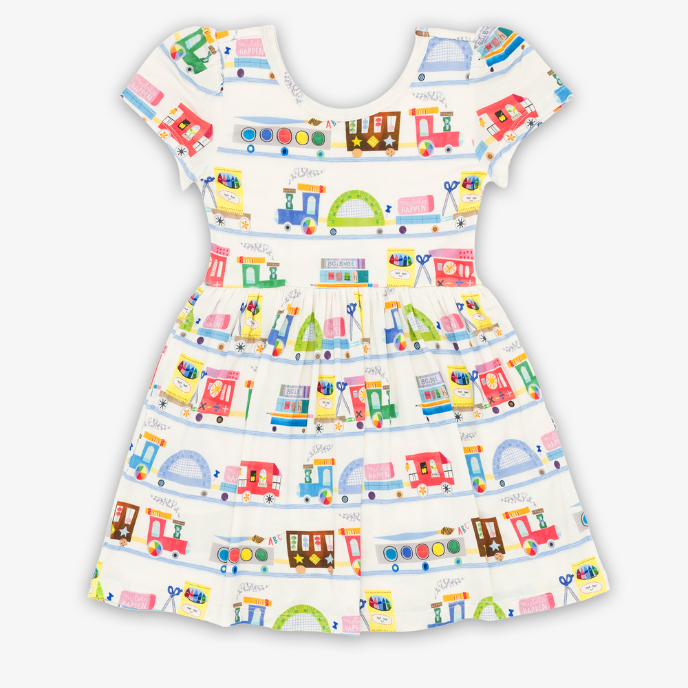 Flat lay image of the Education Express Skater Dress