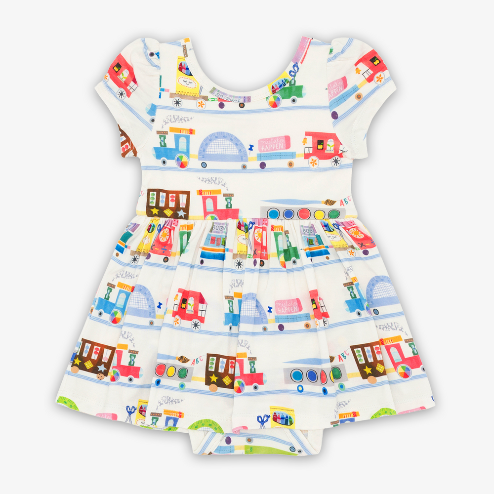 Flat lay image of the Education Express Skater Dress with Bodysuit