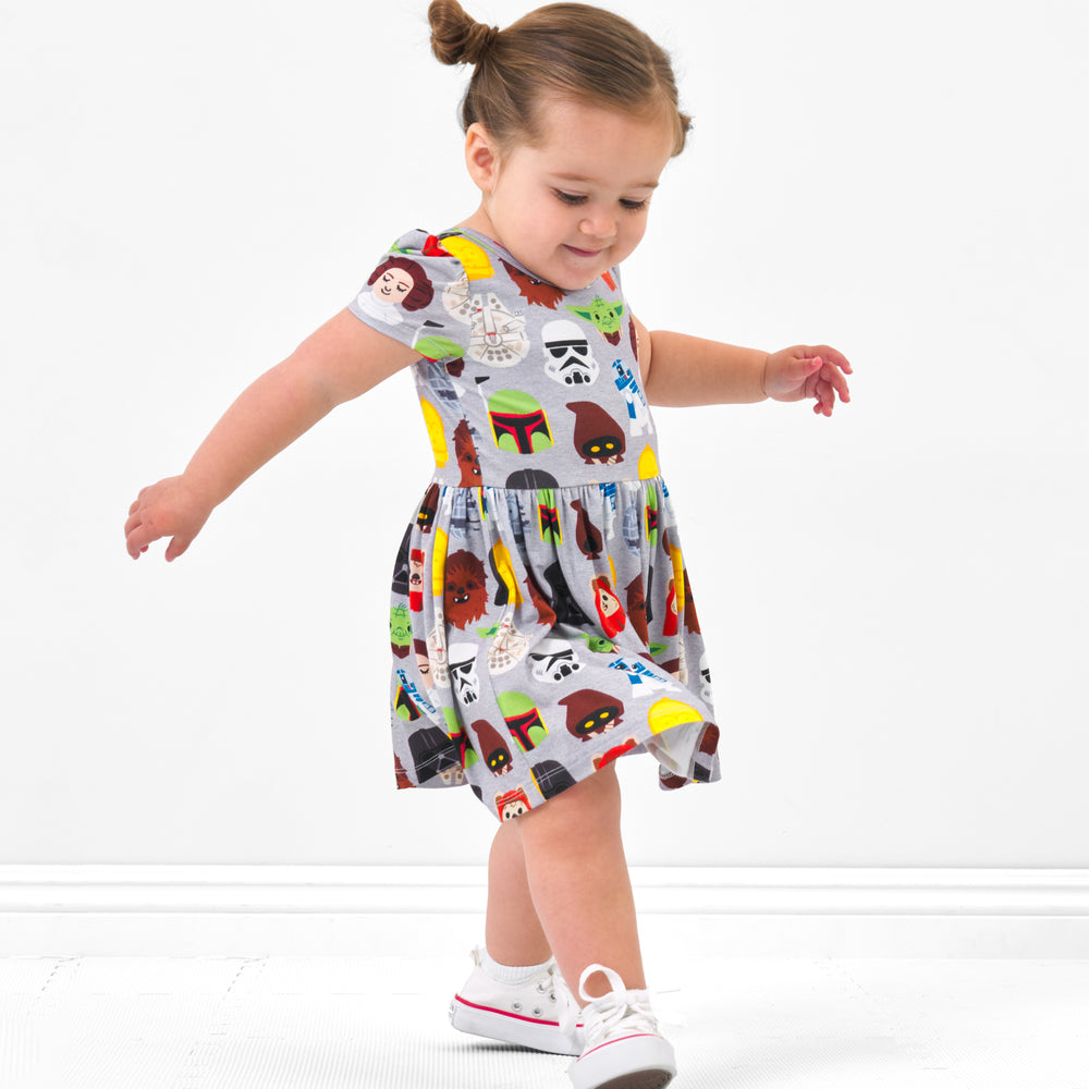 Alternate image of a child wearing a Legends of the Galaxy skater dress with bodysuit