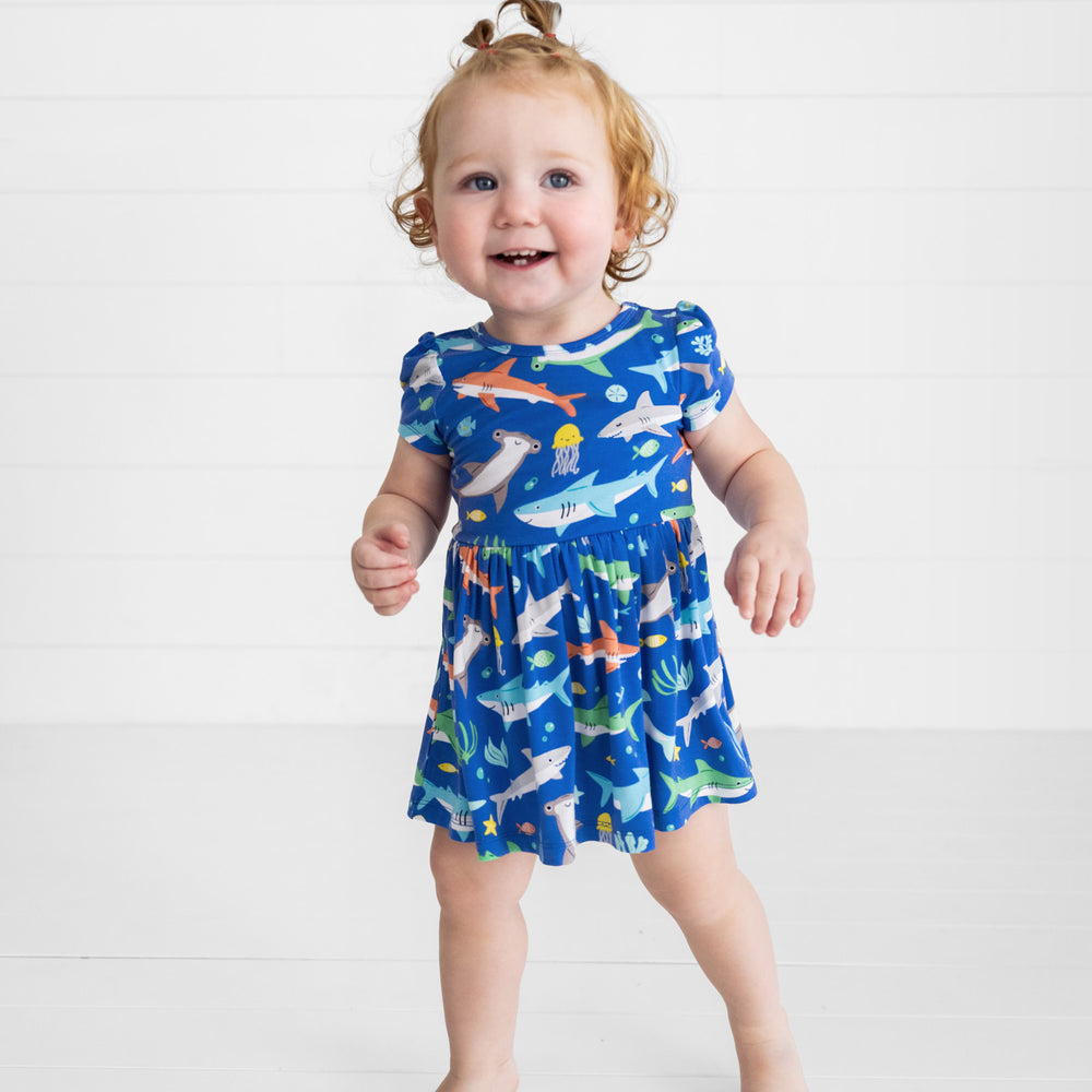 Alternative image of smiling girl wearing the Rad Reef Skater Dress with Bodysuit