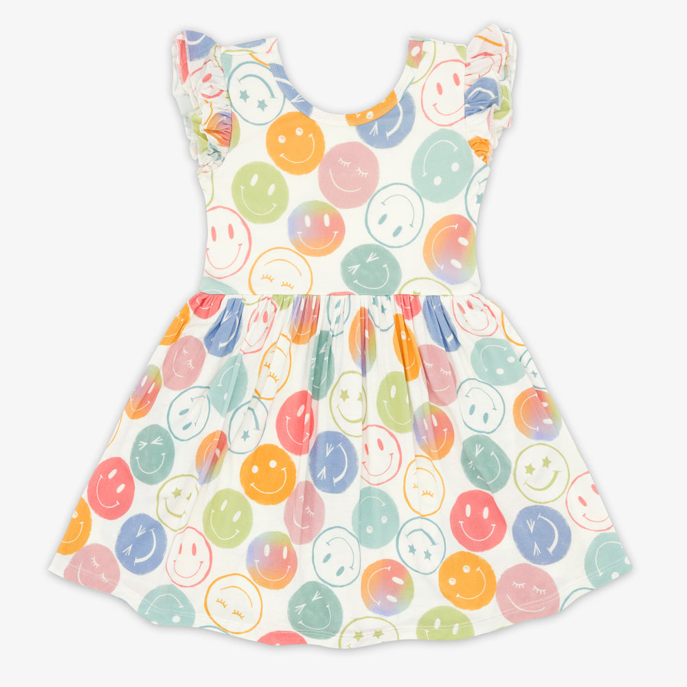Flat lay image of the Positive Vibes Flutter Twirl Dress