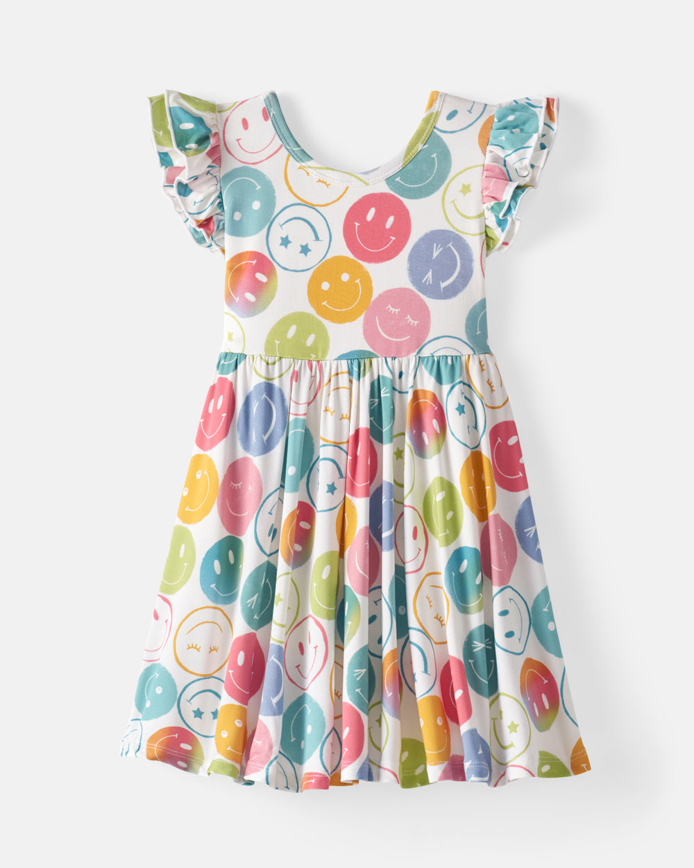 Flat lay of the Positive Vibes Flutter Twirl Dress