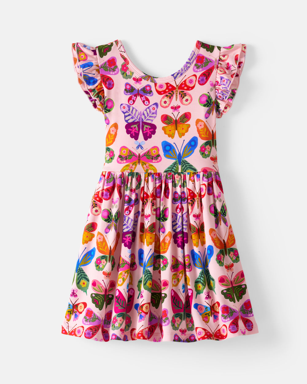 Flat lay of the Flutter Garden Flutter Skater Dress