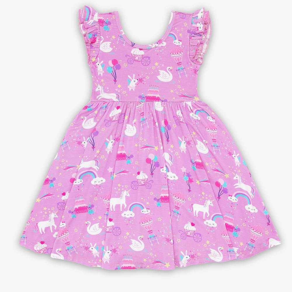 Flat lay image of the Magical Birthday Flutter Twirl Dress