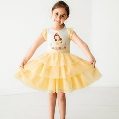 Child wearing a Belle flutter tiered tutu dress