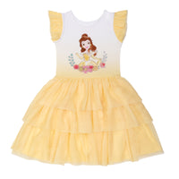 Flat lay image of a Belle flutter tiered tutu dress