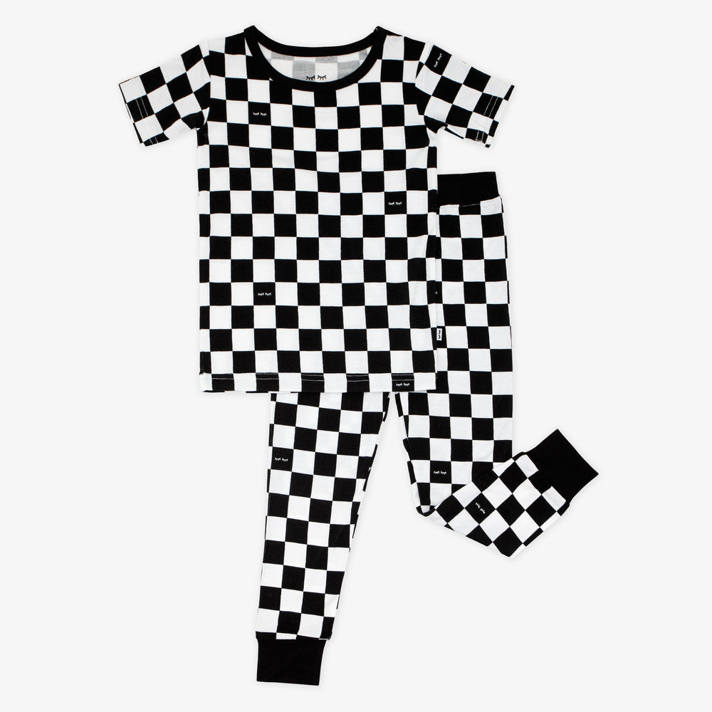 flat lay image of Cool Checks two piece short sleeve pj set