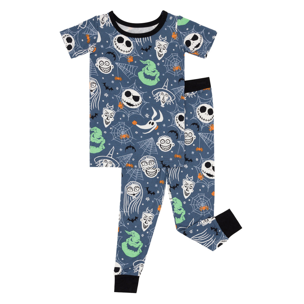 Flat lay image of the disney-jack-crew-two-piece-short-sleeve-pajama-set