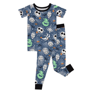 Flat lay image of the disney-jack-crew-two-piece-short-sleeve-pajama-set