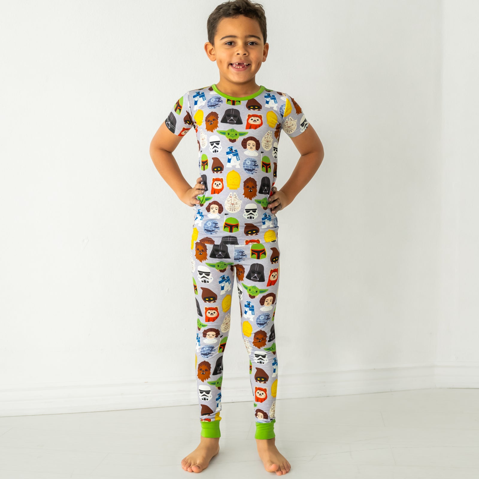 Alternate image of a child wearing a Legends of the Galaxy two-piece short sleeve pajama set