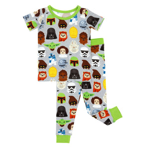 Flat lay image of a Legends of the Galaxy two-piece short sleeve pajama set