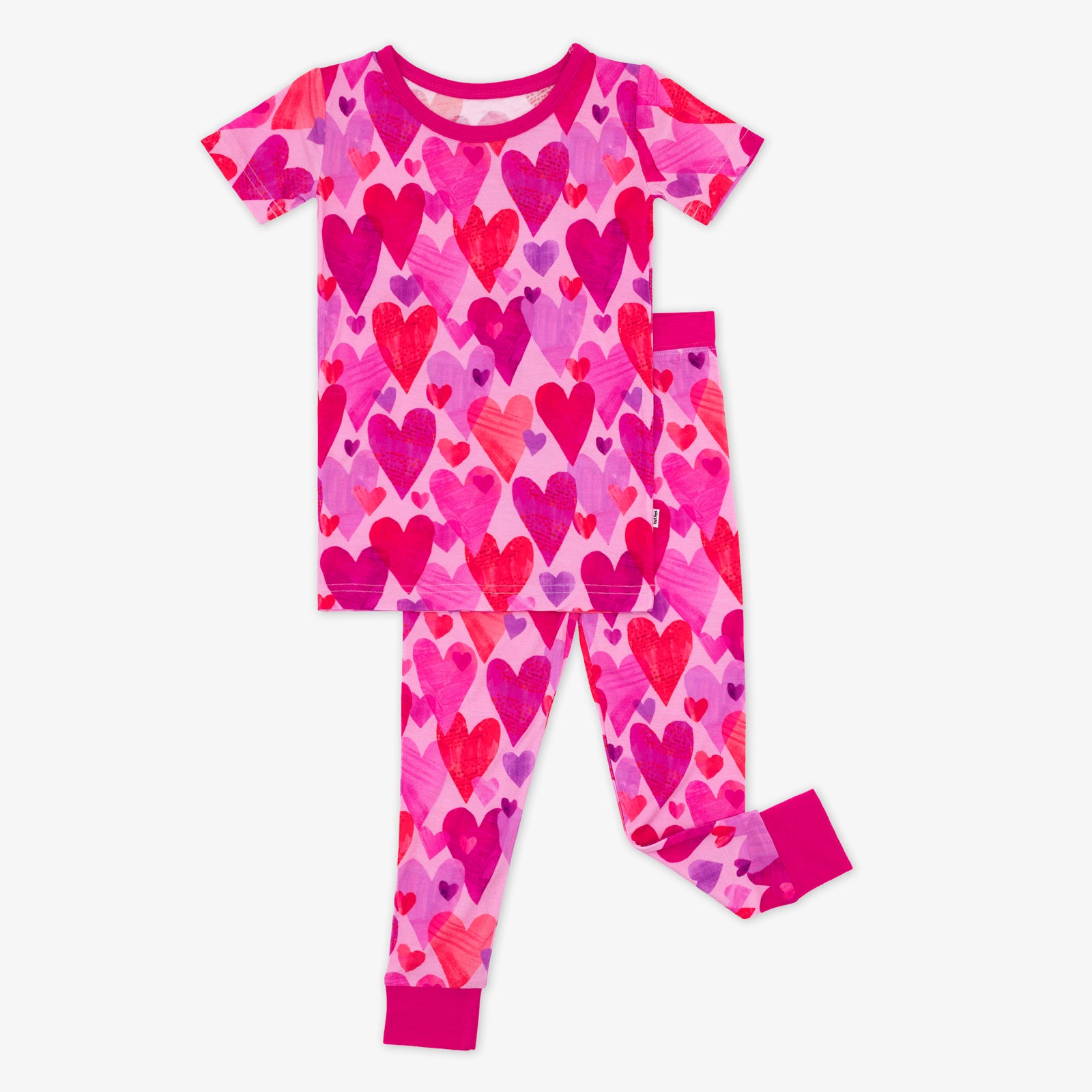 Pink Hearts & Crafts Two-Piece Short Sleeve Pajama Set