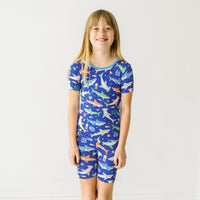 Alternate image of a child wearing a Rad Reef two-piece short sleeve & shorts pajama set