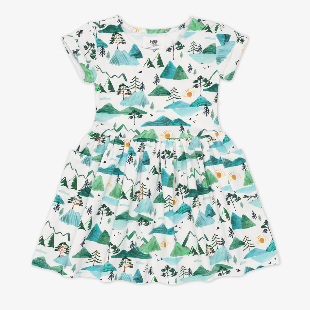 Flat lay image of a Mountain Mist Patch Pocket Dress