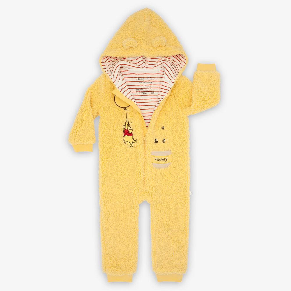 Flat lay image of the Disney Winnie the Pooh Sherpa Romper