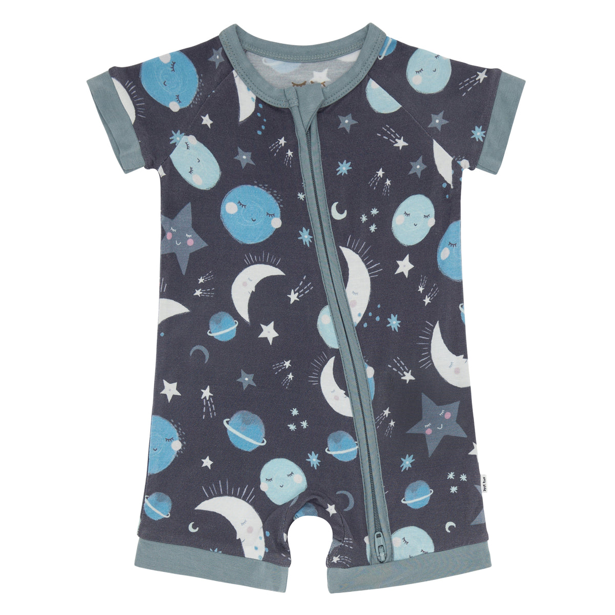 Flat lay image of a Blue to the Moon and Back zippy