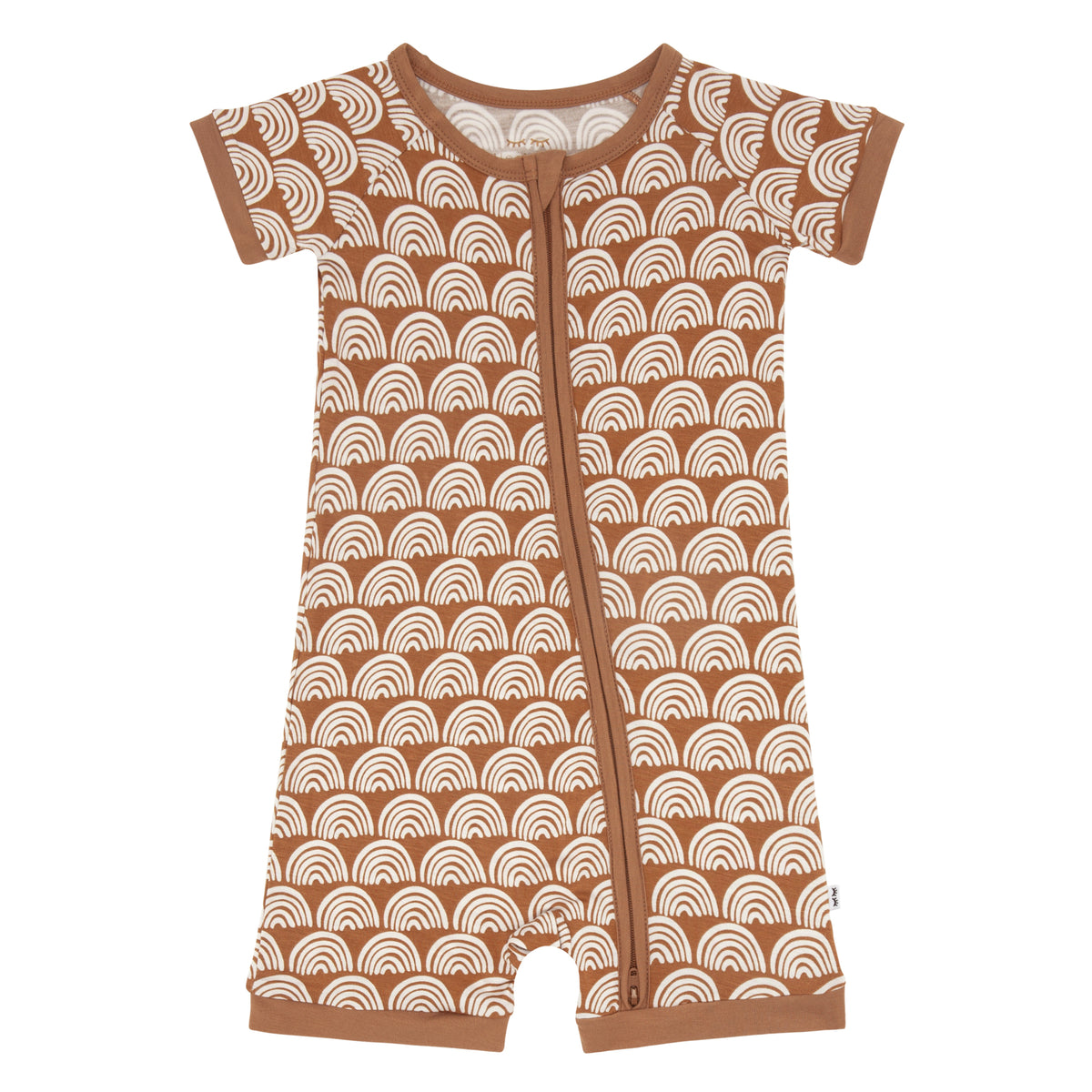 Flat lay of the Rust Rainbows Shorty Zippy