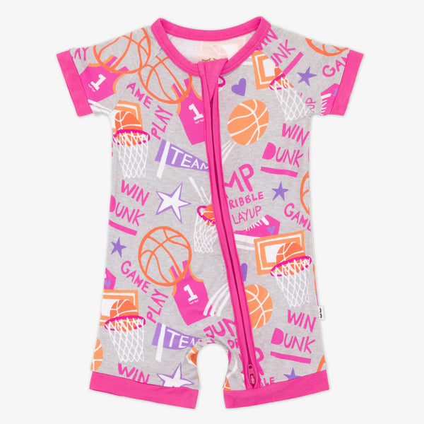 Flat lay of the Pink Slam Dunk shorty zippy