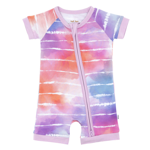 Flat lay image of a Pastel Tie Dye Dreams shorty zippy