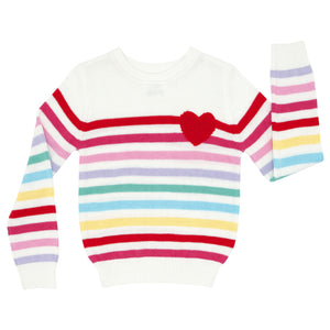Flat lay image of a Multi Stripes knit sweater