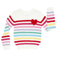 Flat lay image of a Multi Stripes knit sweater