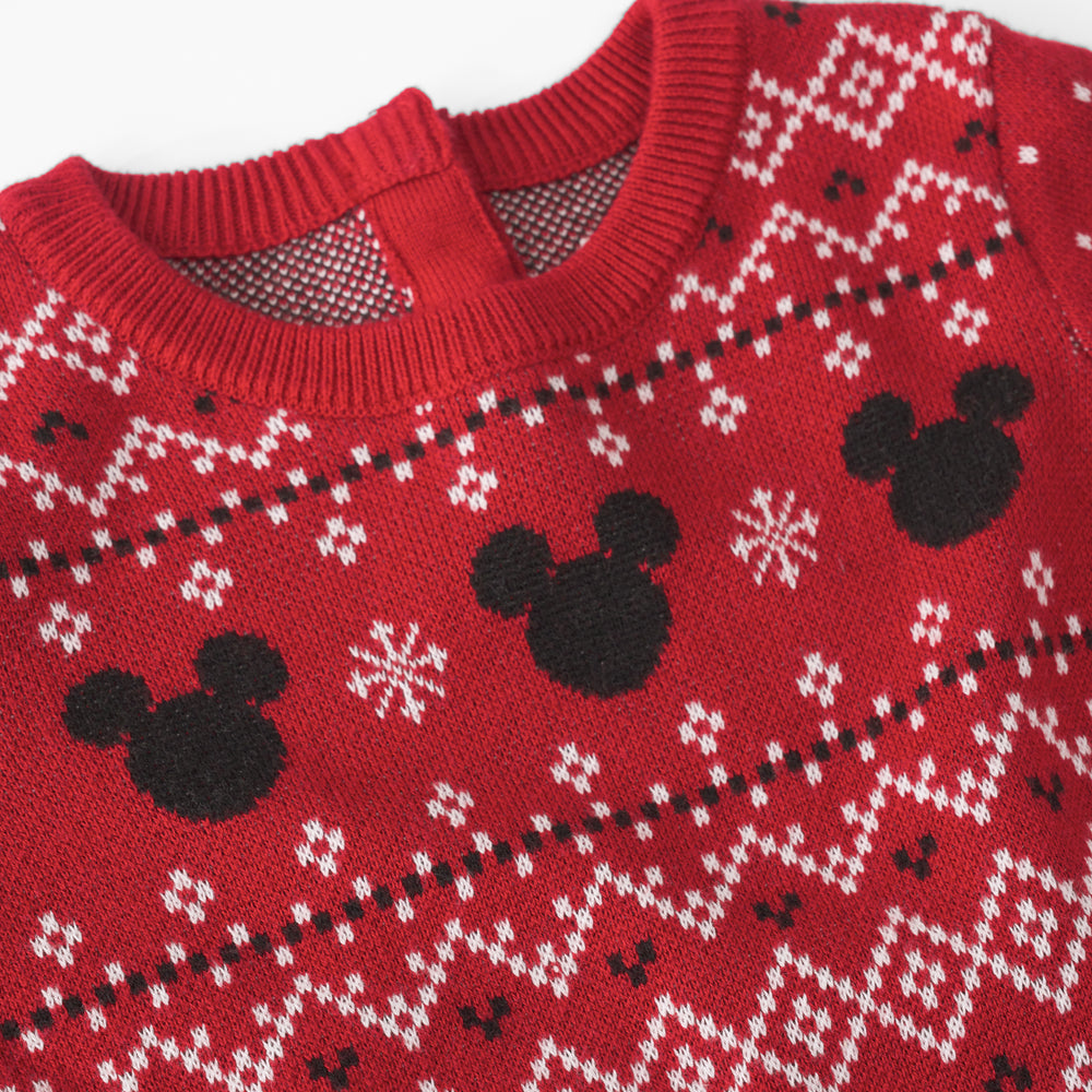 Detail shot of a Vintage Mickey Fair Isle Sweater Romper