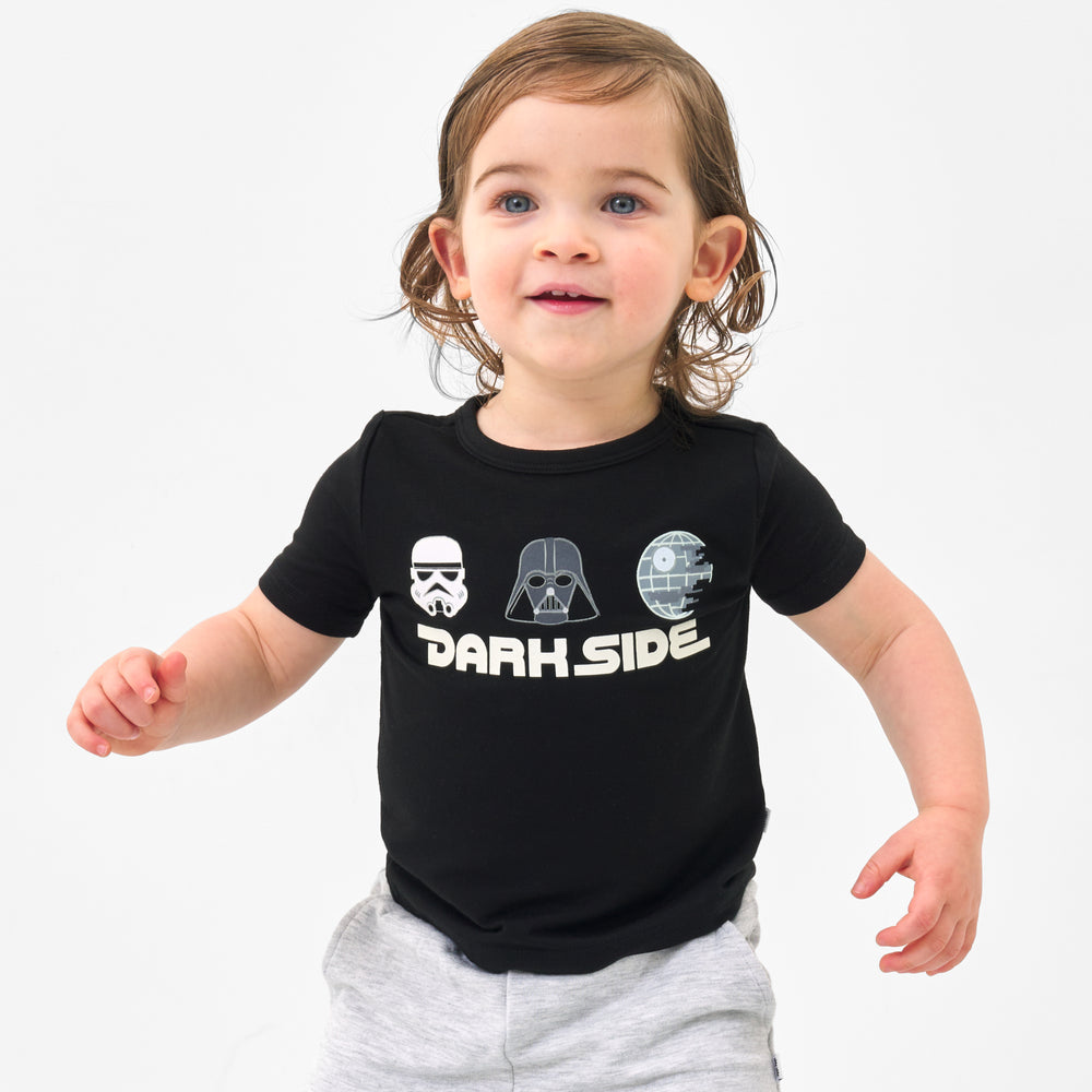 Alternate image of a child wearing a Dark Side graphic tee and coordinating Play bottoms