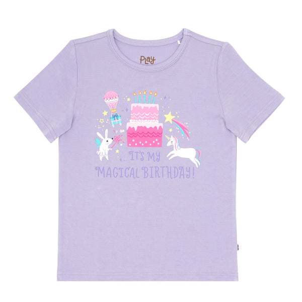 Flat lay image of a Magical Birthday Light Lavender graphic tee