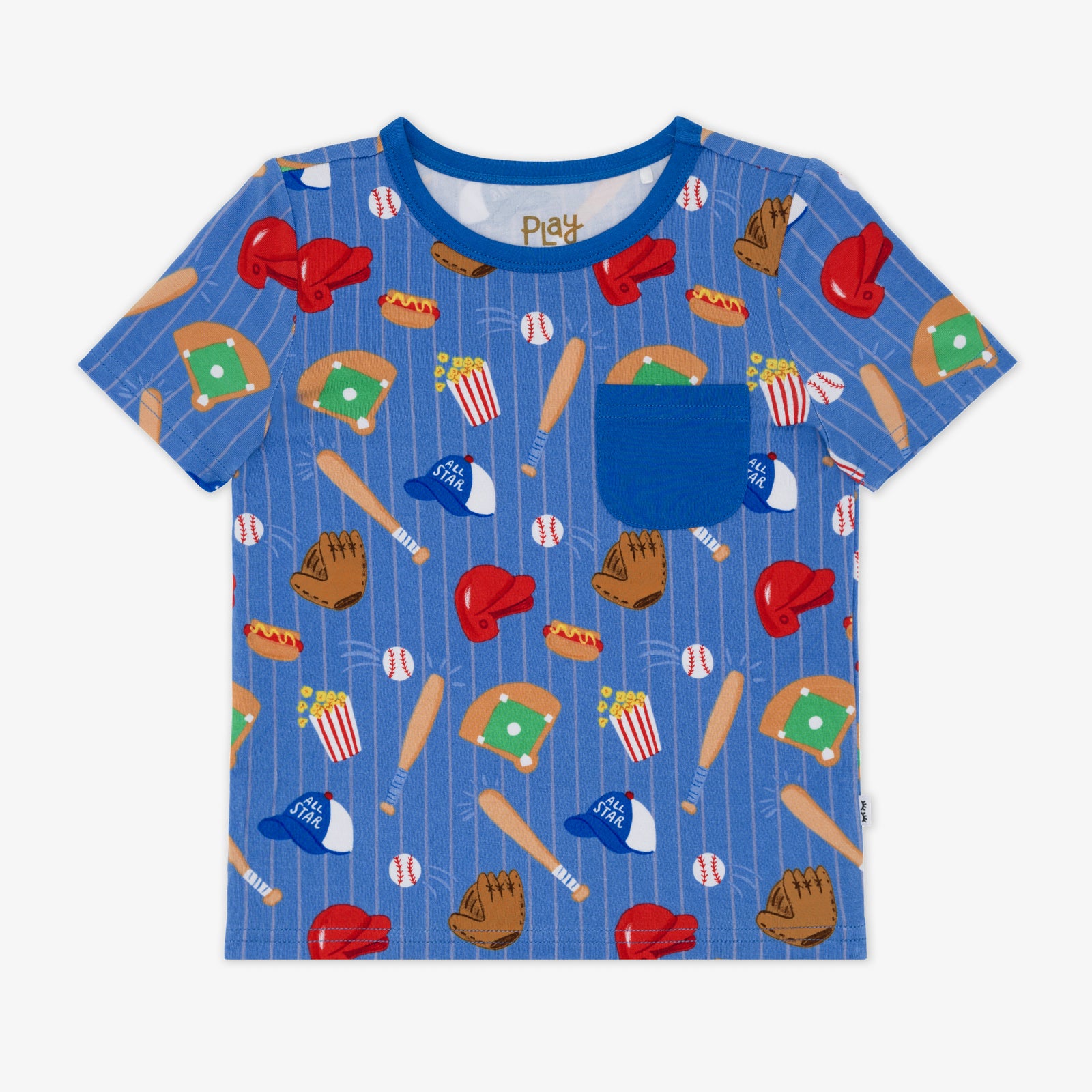 Flat lay image of a Blue All Stars Pocket Tee