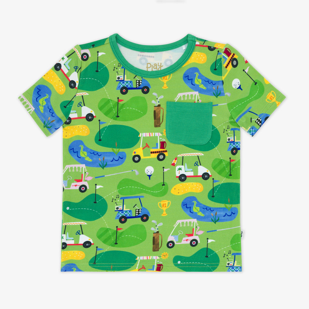 Flat lay image of a Fairway Fun Pocket Tee