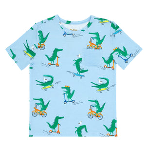 Flat lay image of a Later Gator pocket tee