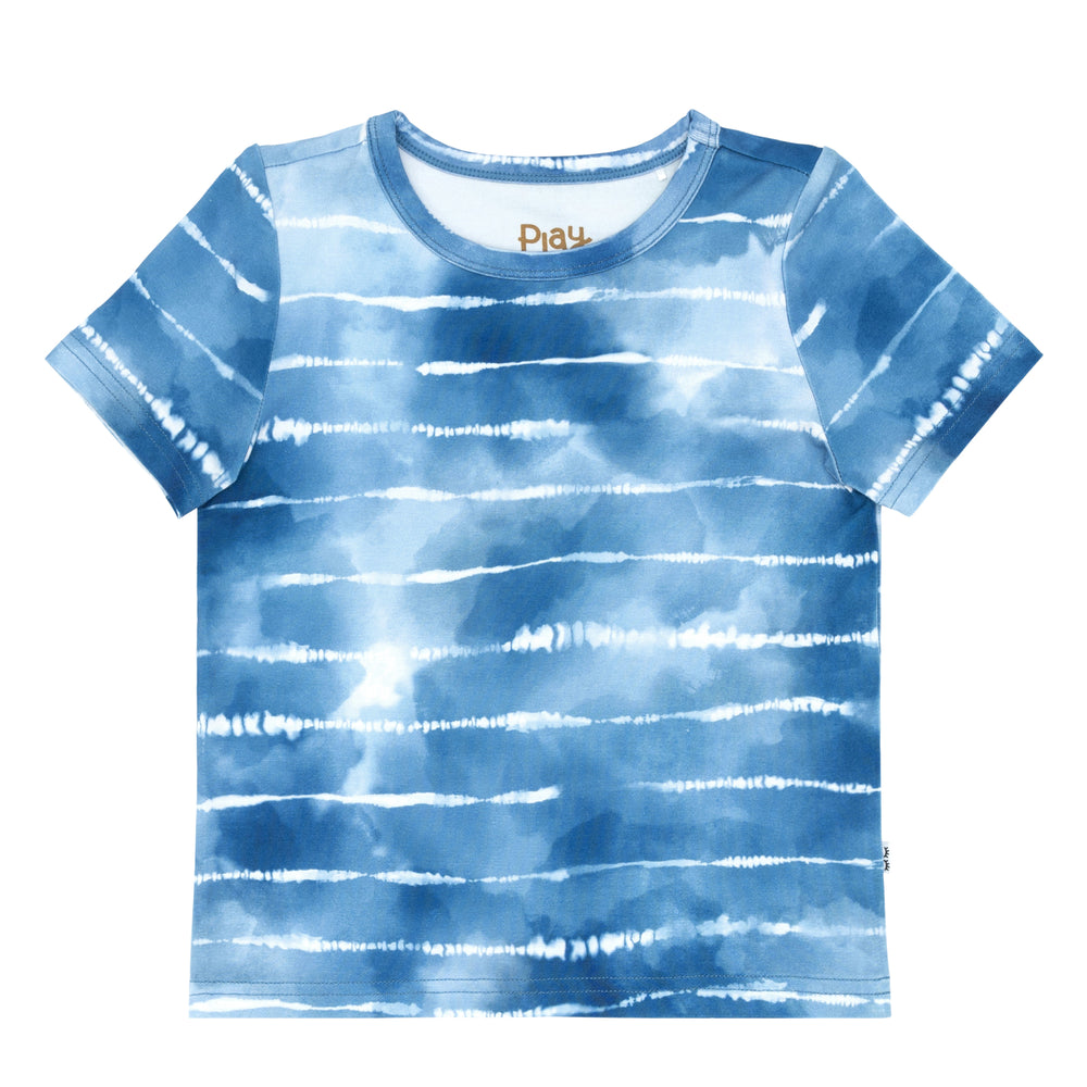 Flat lay image of a Blue Tie Dye Dreams classic tee