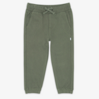 Flat lay image of the Olive Denim Jogger