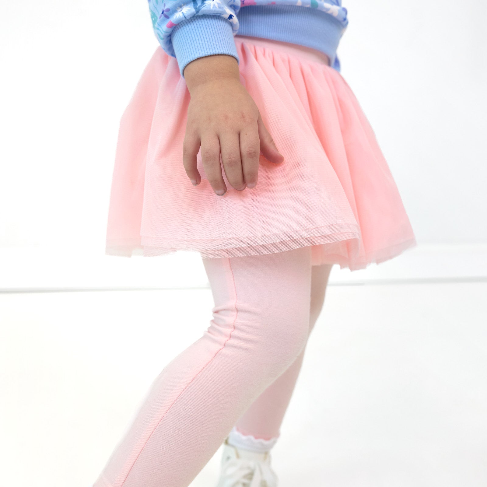 Alternative close up image of child wearing the Prima Pink Tutu Legging