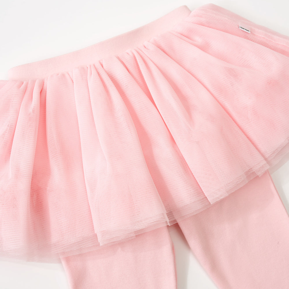 Close up detail shot of a Prima Pink Tutu Legging