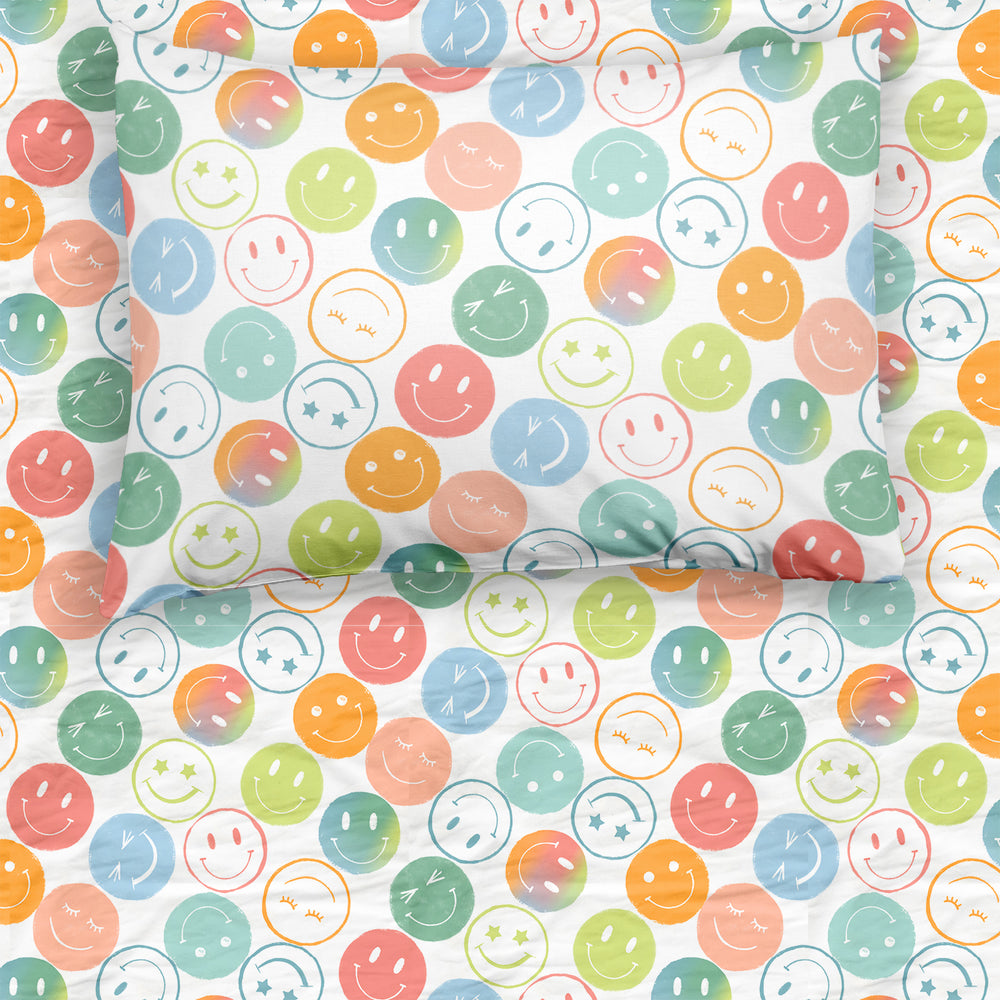 Top view image of the Positive Vibes Twin Sheet Set