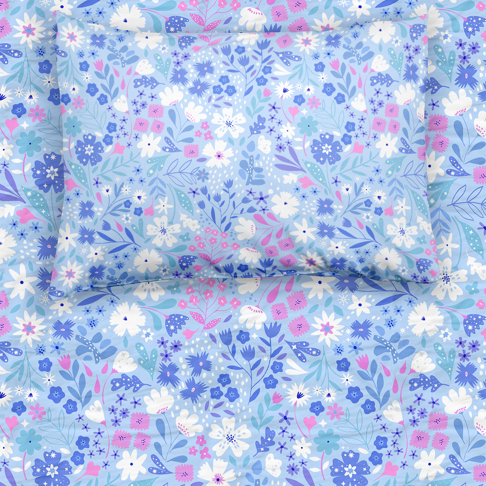 Flat lay image of a Magical Meadow twin sheet set