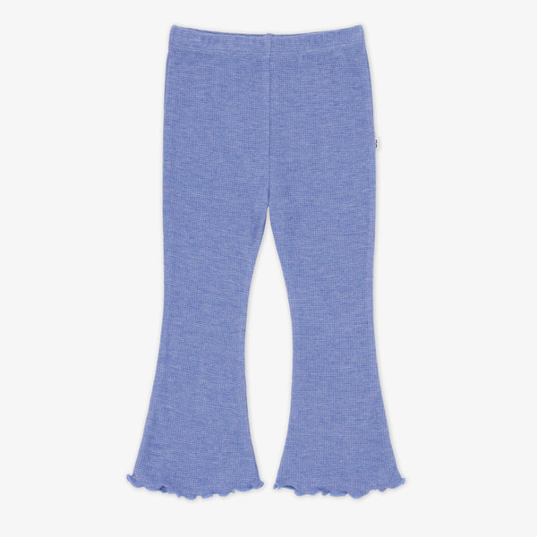 Flat lay image of a Heather Lilac Waffle Flare Pant