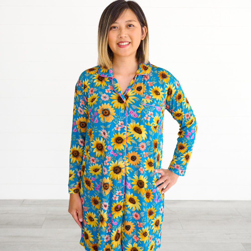 Alternative image of woman wearing the Sunflower Fields Women's Sleep Shirt