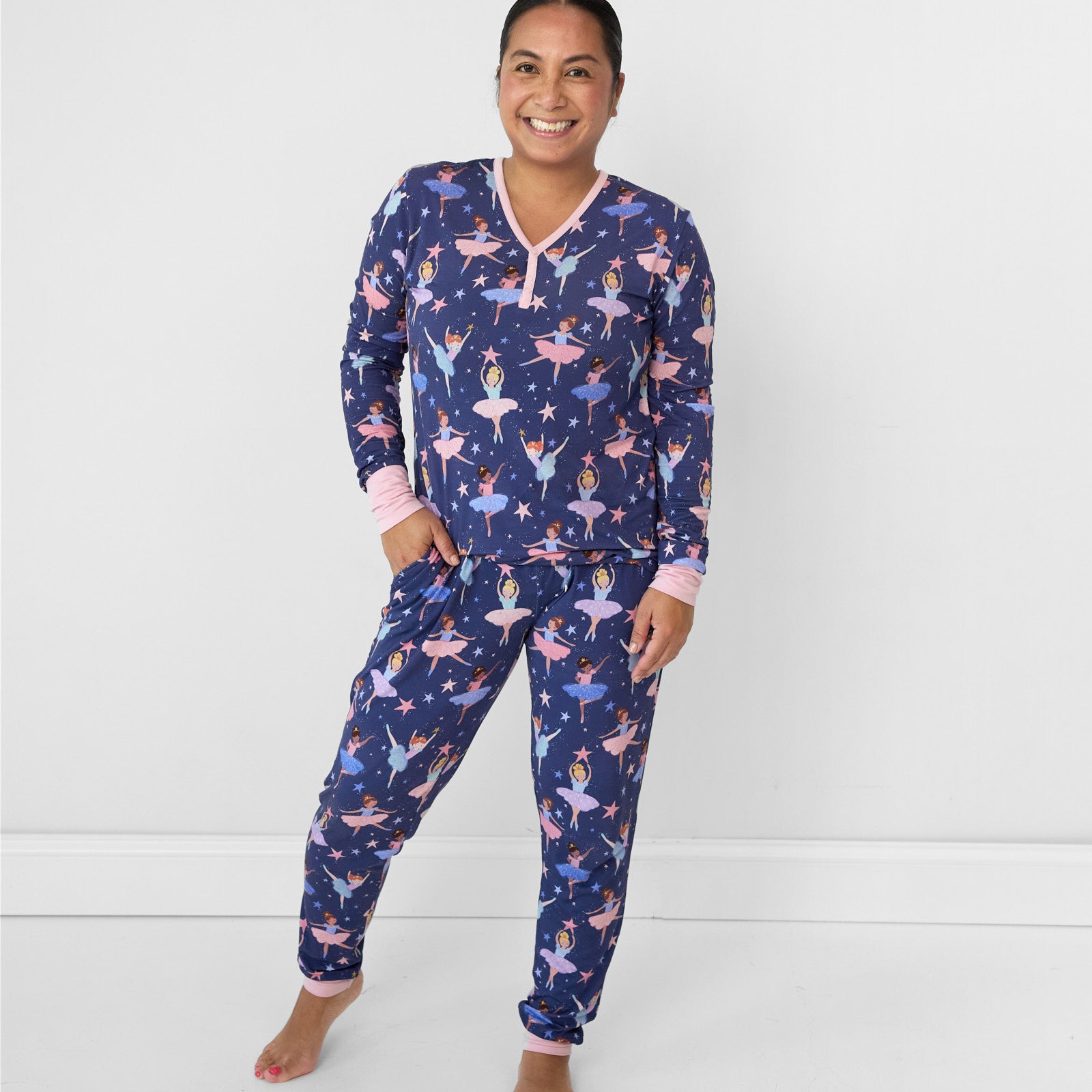 Alternate image of a woman wearing women's Twilight Ballet pj top and women's pj pants