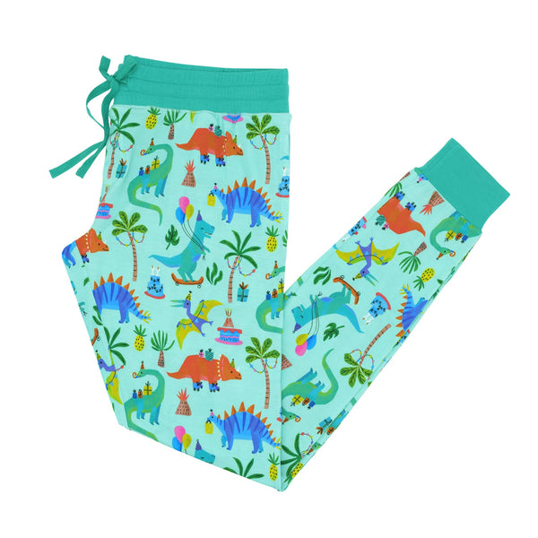 Flat lay image of women's Prehistoric Party pj pants