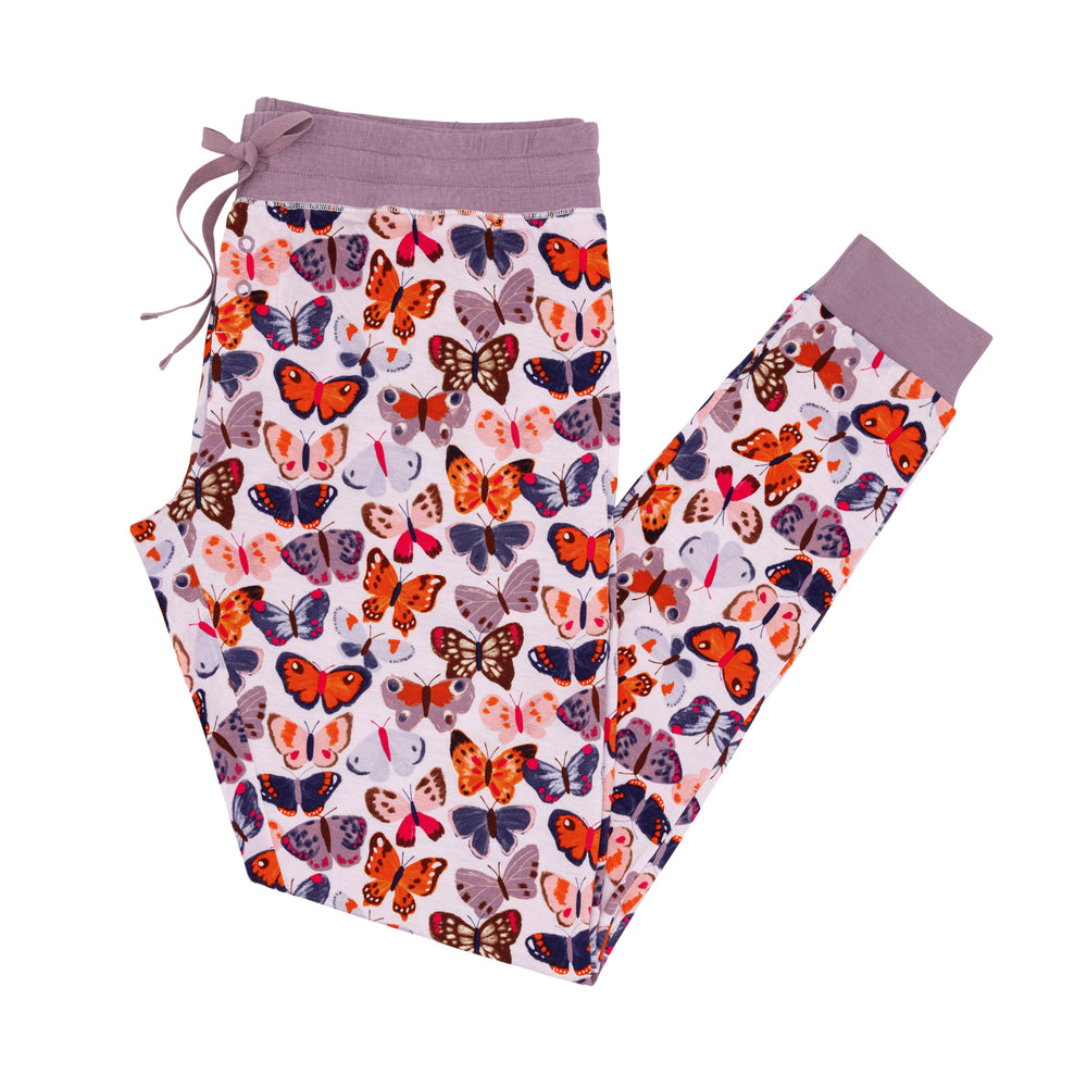 Flat lay image of Butterfly Kisses women's pajama pants