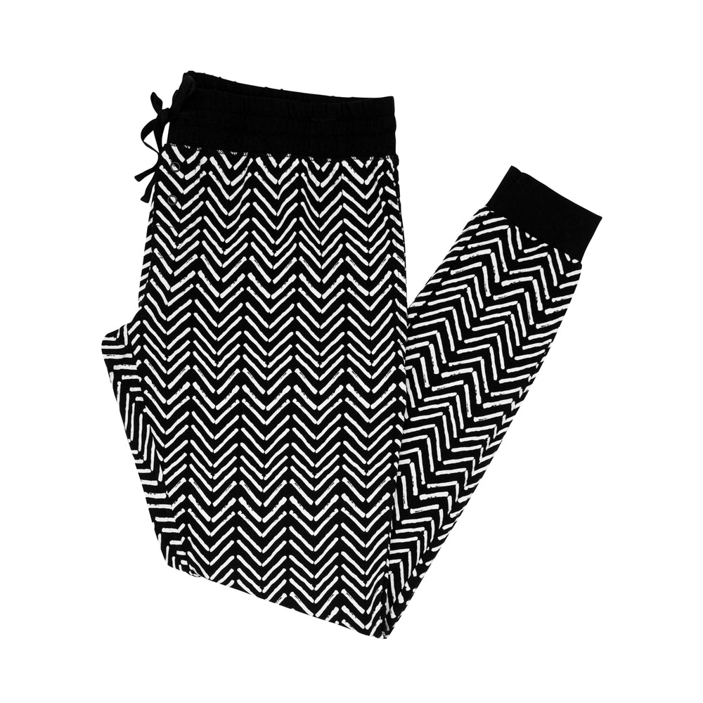 Flat lay image of Monochrome Chevron women's pajama pants 