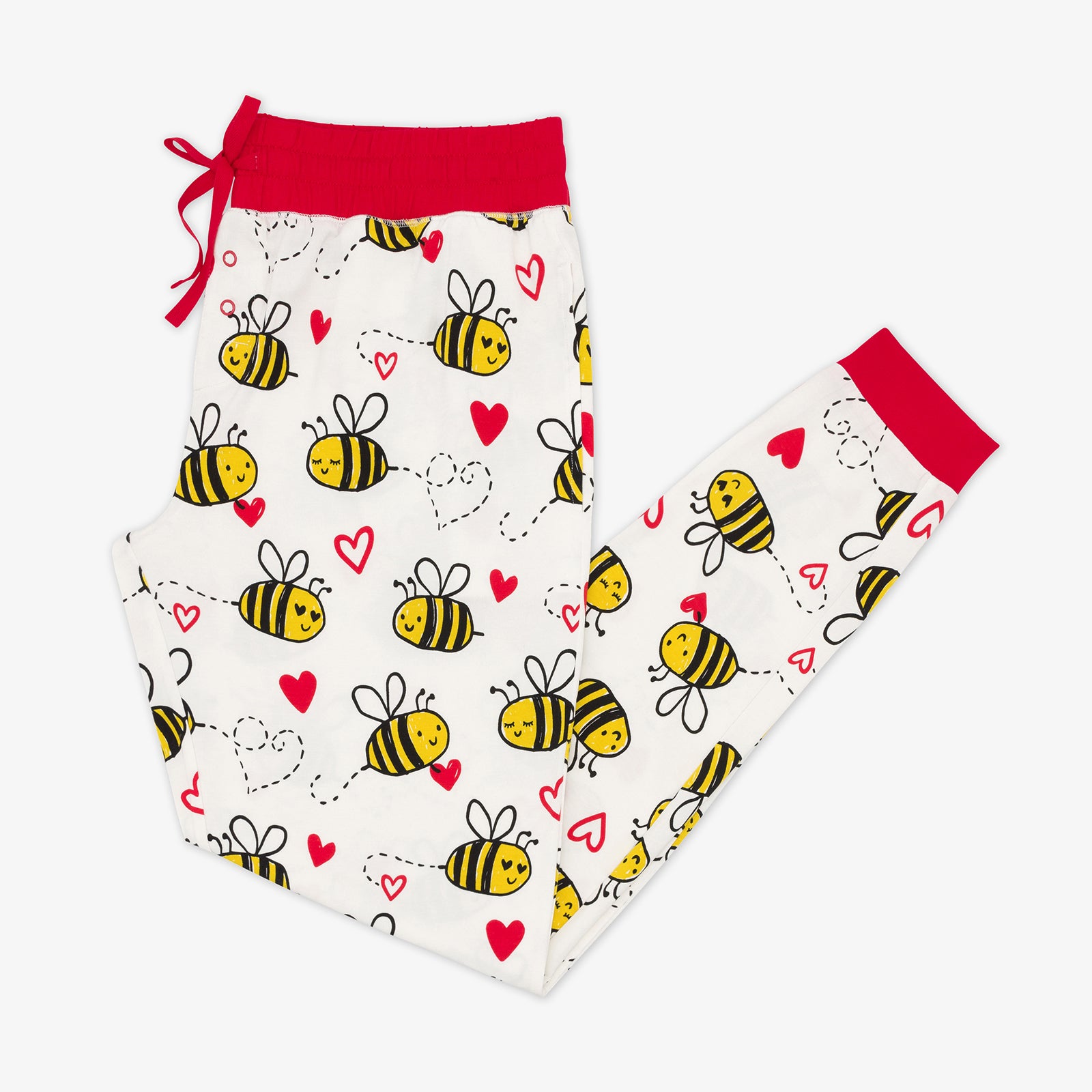 Flat lay image of women's Bee Mine pj pants