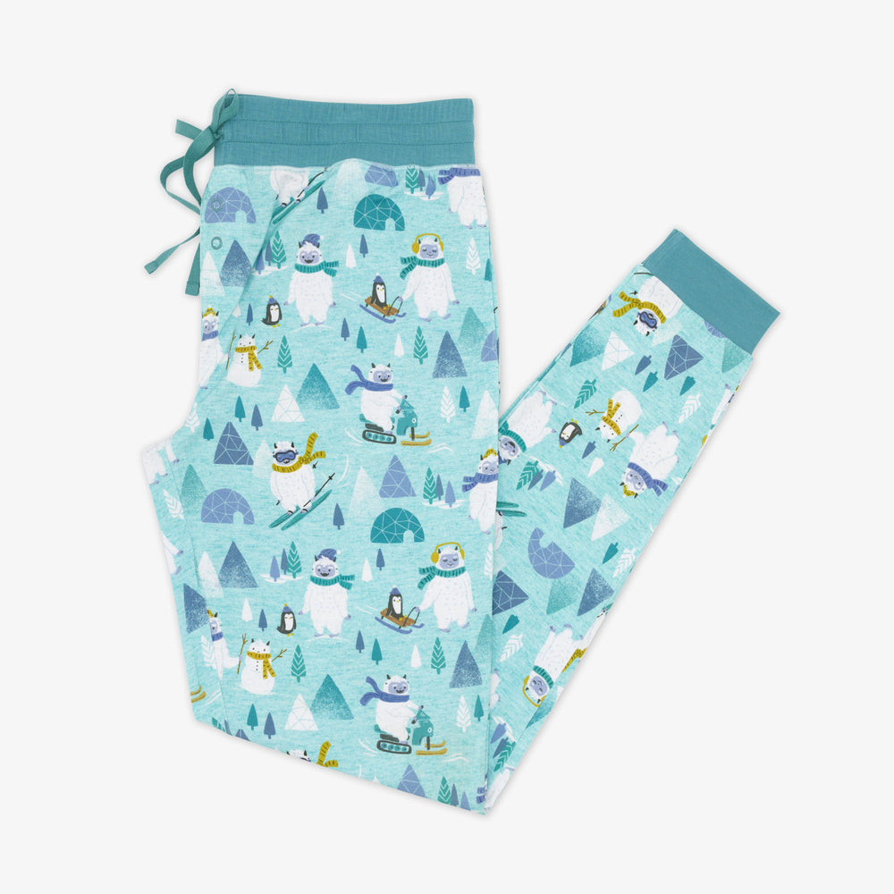 Flat lay image of women's Yeti Snow Day pj pants