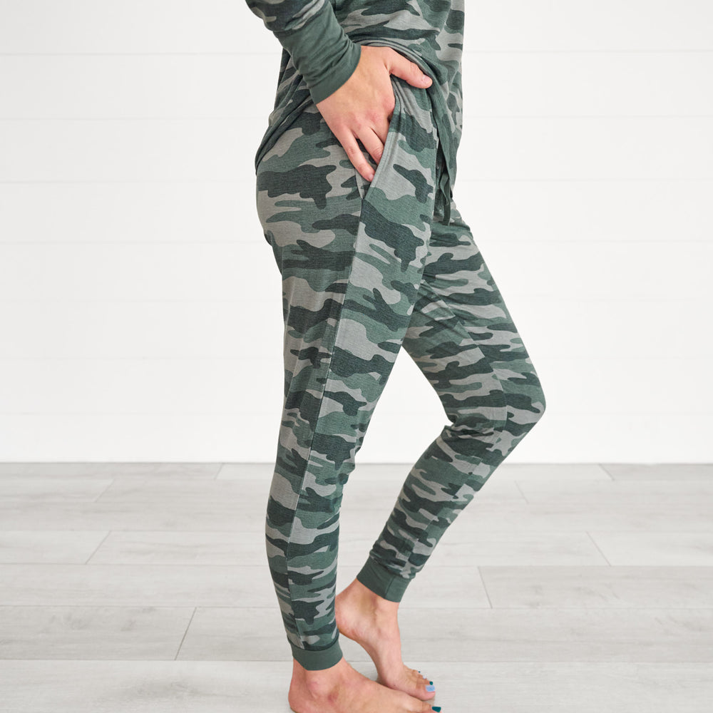 Side view image of the Vintage Camo Women's Pajama Pants