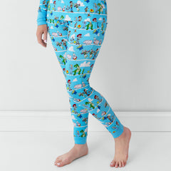 Close up image of a woman wearing a Disney Pixar Toy Story Pals women's pajama pants