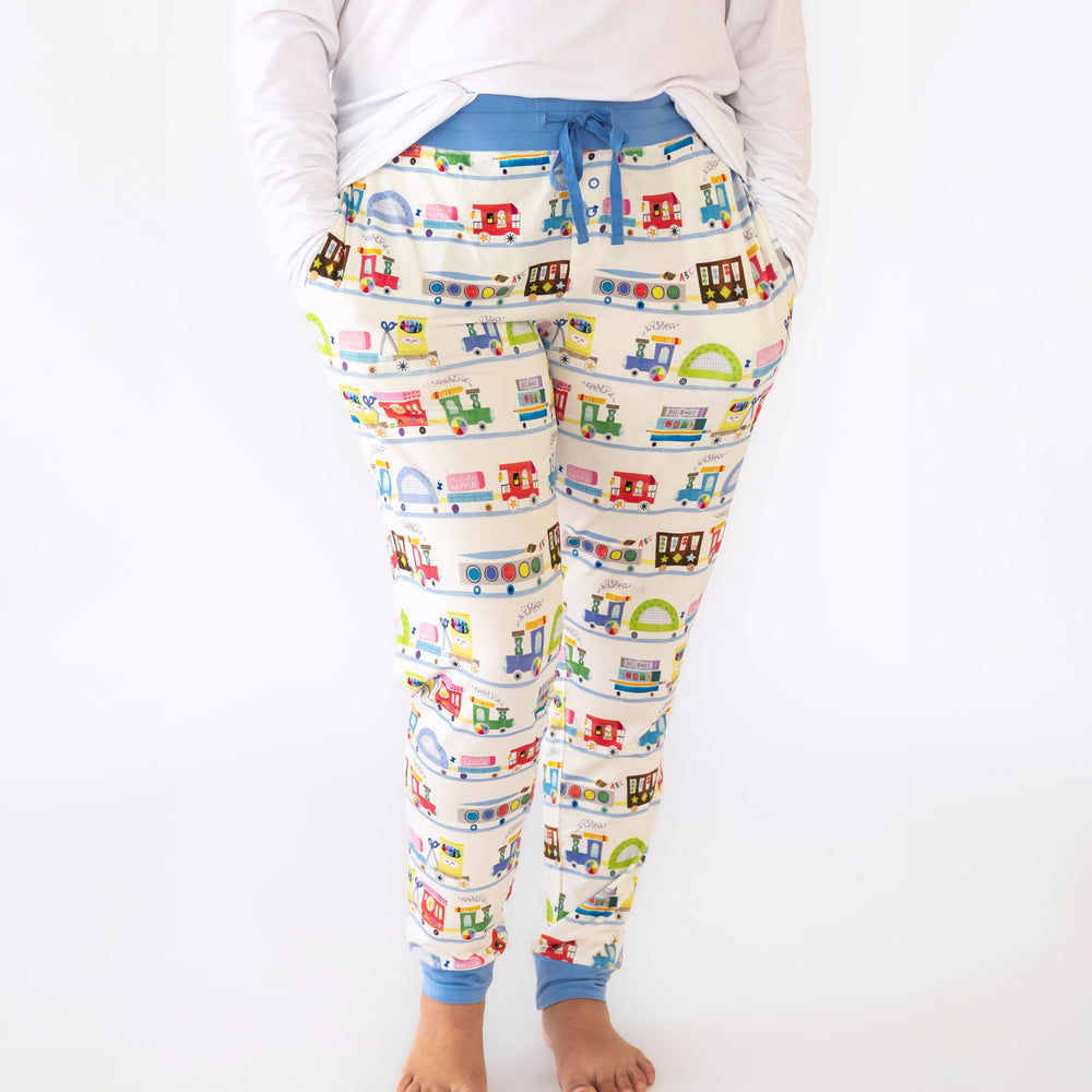 Woman wearing the Education Express Women's Pajama Pants